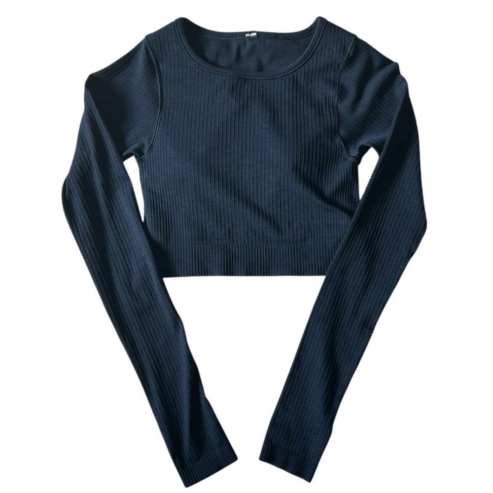 Lulu Ebb To Street Cropped Long Sleeve Built In Bra Exc Rare Size 2
